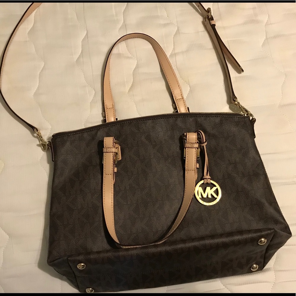 Michael Kors Jet Set Signature Large Tote Brown